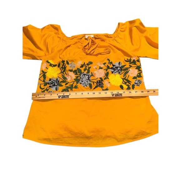 Lulumari Peasent/boho Embroidered Yellow Size Large Top - Picture 9 of 10